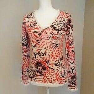 Sutton Cashmere Animal Print Sweater